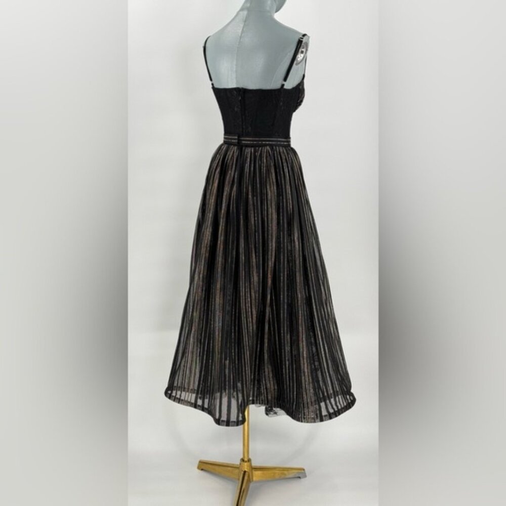 🆕 PATBO 🧿 NWOT Prism Lace & Lurex Metallic Thread Midi-Dress, Sz BR 36 US 4 - Picture 7 of 15